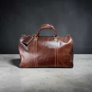 Leather Pilot Style Duffle Bag 19x13x10